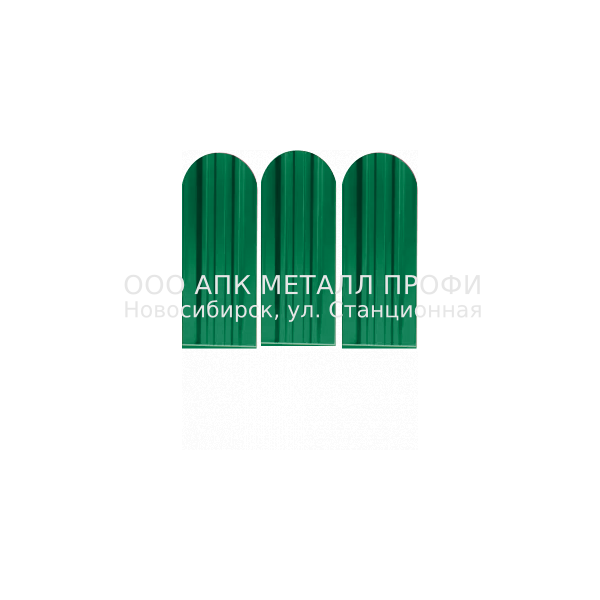 Металлический штакетник Премиум   -  6029 Зеленая трава полиэстер купить в Новосибирске - АПК Металл Профи