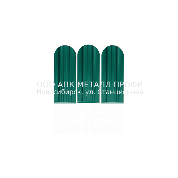 Металлический штакетник Премиум   -  6026 Изумруд полиэстер купить в Новосибирске - АПК Металл Профи