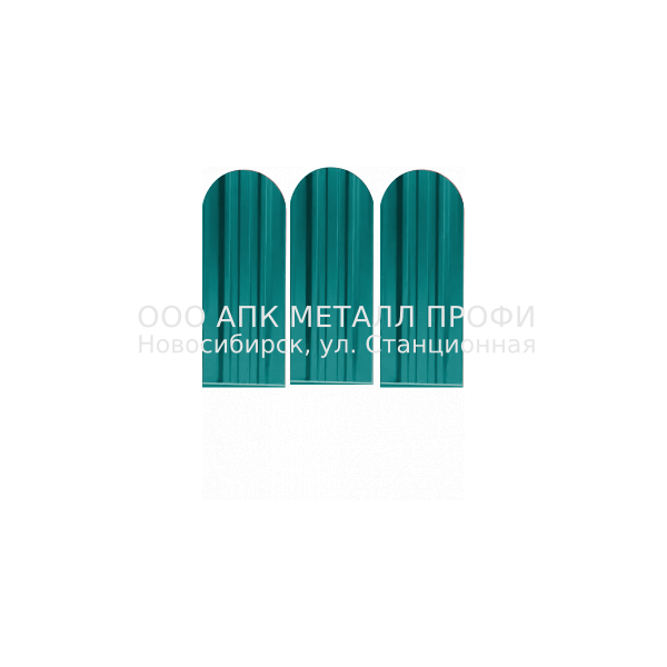 Металлический штакетник Премиум   -  5021 Морская волна полиэстер купить в Новосибирске - АПК Металл Профи