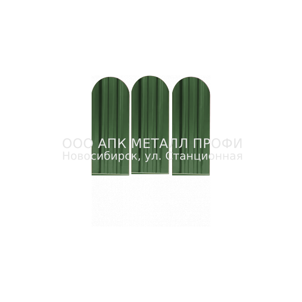 Металлический штакетник Премиум   -  6002 Зеленый полиэстер купить в Новосибирске - АПК Металл Профи