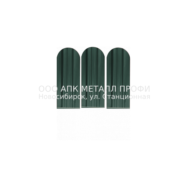 Металлический штакетник Премиум   -  6005 Зеленый мох полиэстер купить в Новосибирске - АПК Металл Профи