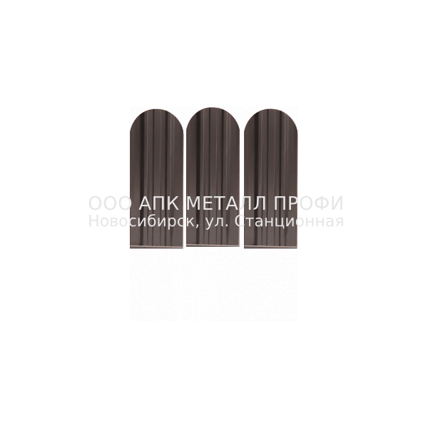 Металлический штакетник Премиум - 8017/8017 Коричневый двусторонний полиэстер купить в Новосибирске - АПК Металл Профи