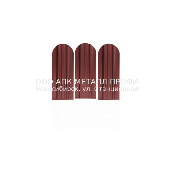 Металлический штакетник Премиум   -  3011 Красно-коричневый полиэстер купить в Новосибирске - АПК Металл Профи